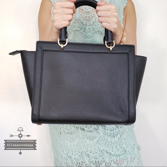 NWT Michael Kors Large Tina black satchel bag - Picture 2 of 8